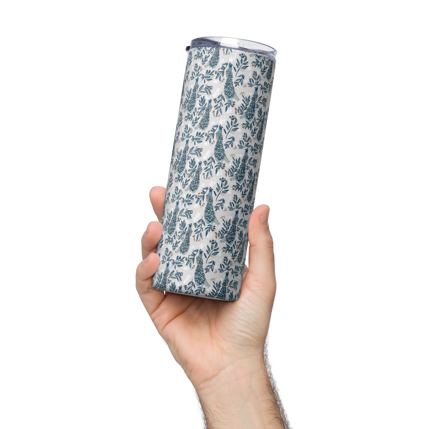 Stainless Steel Tumbler - Peacock & Floral