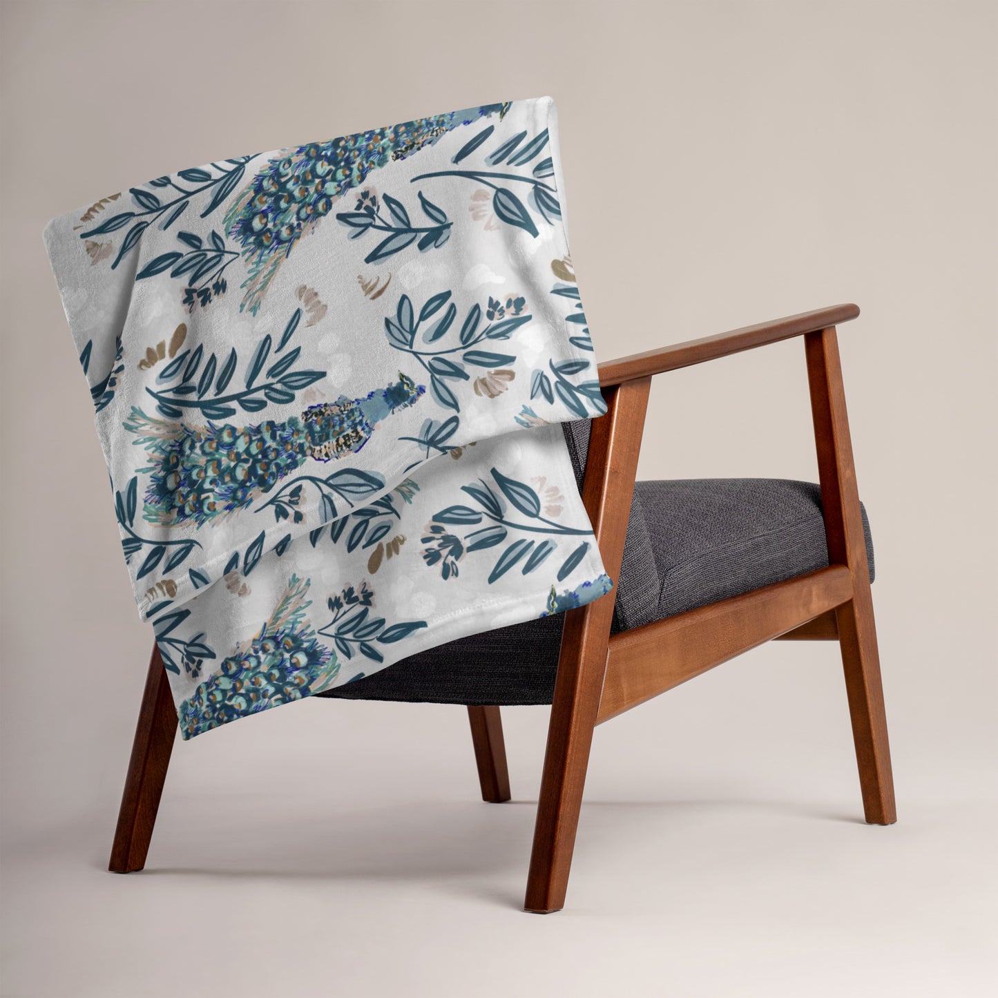 Throw Blanket - Peacock & Floral