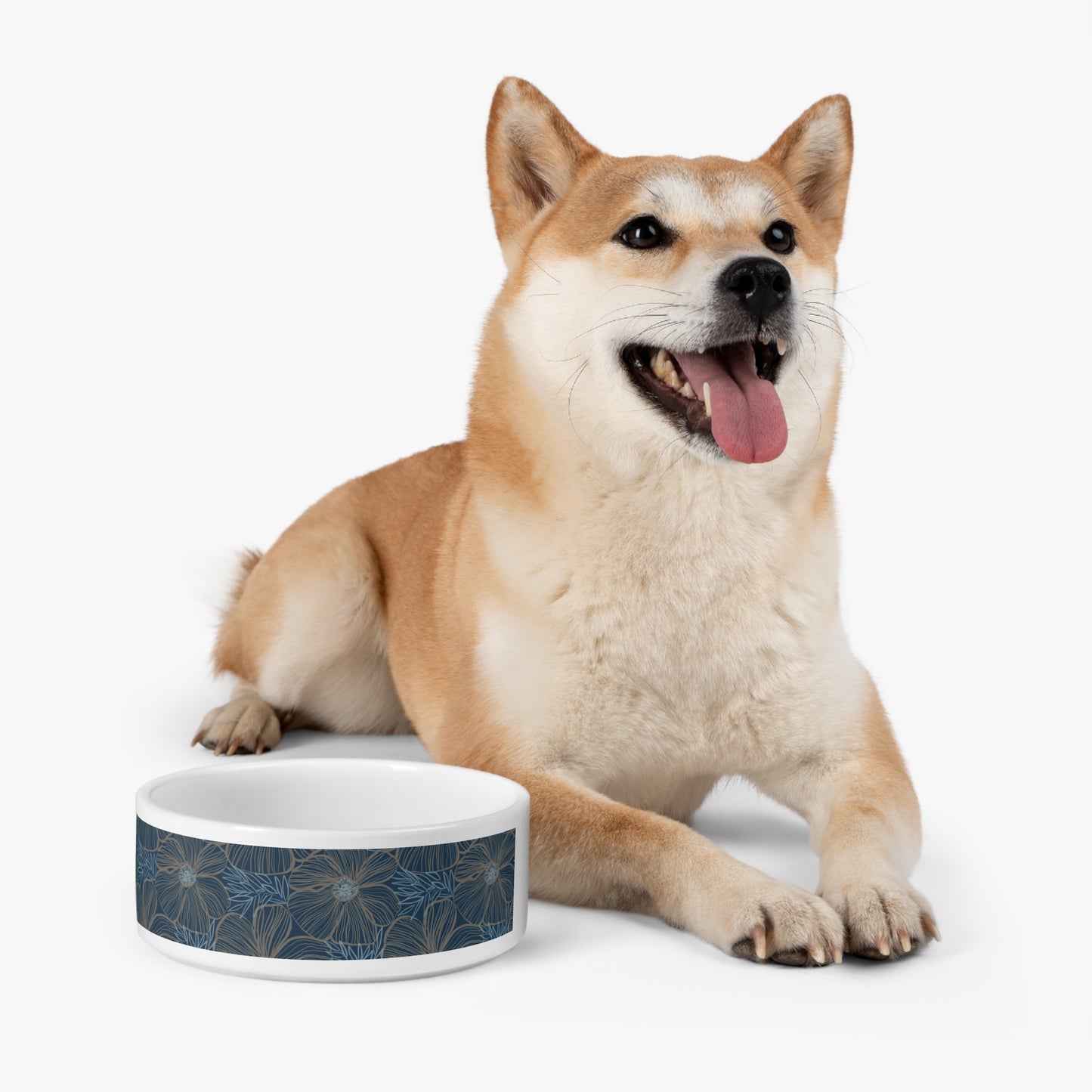 Pet Bowl - Blue Hibiscus