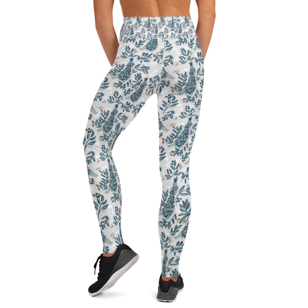 Yoga Leggings - Peacock & Floral