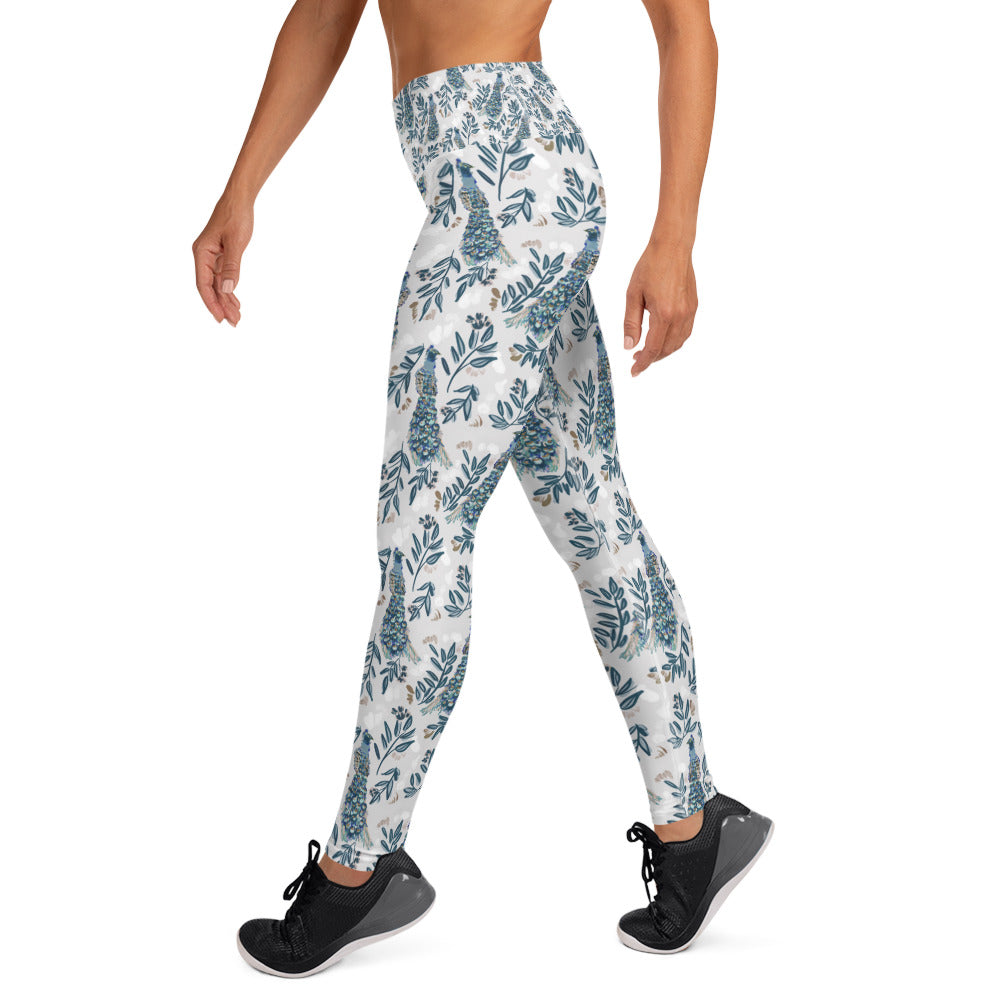 Yoga Leggings - Peacock & Floral