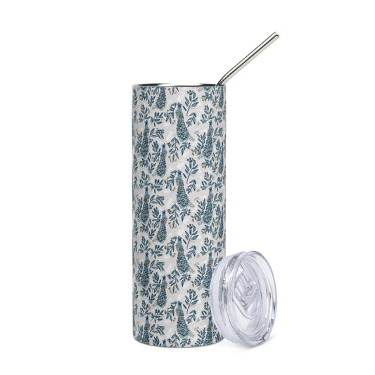 Stainless Steel Tumbler - Peacock & Floral