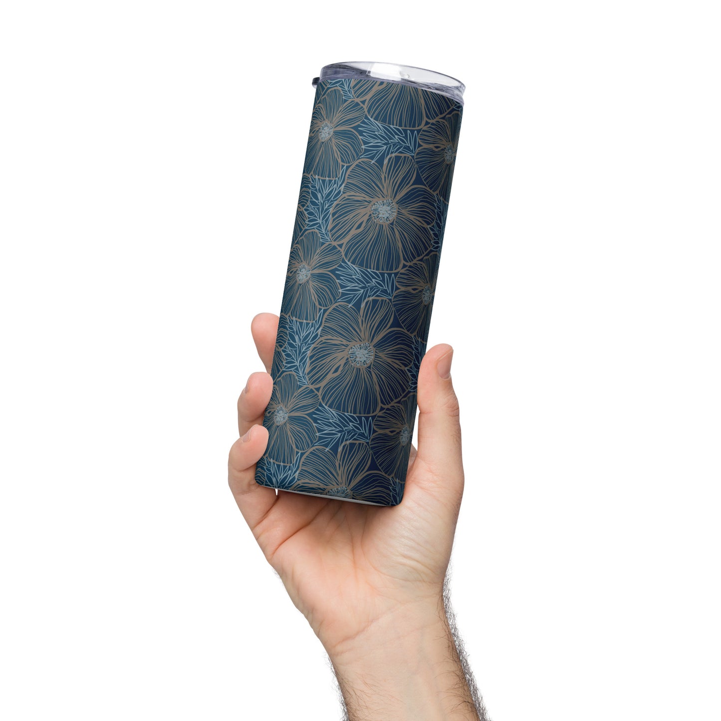 Stainless Steel Tumbler-Blue Hibiscus