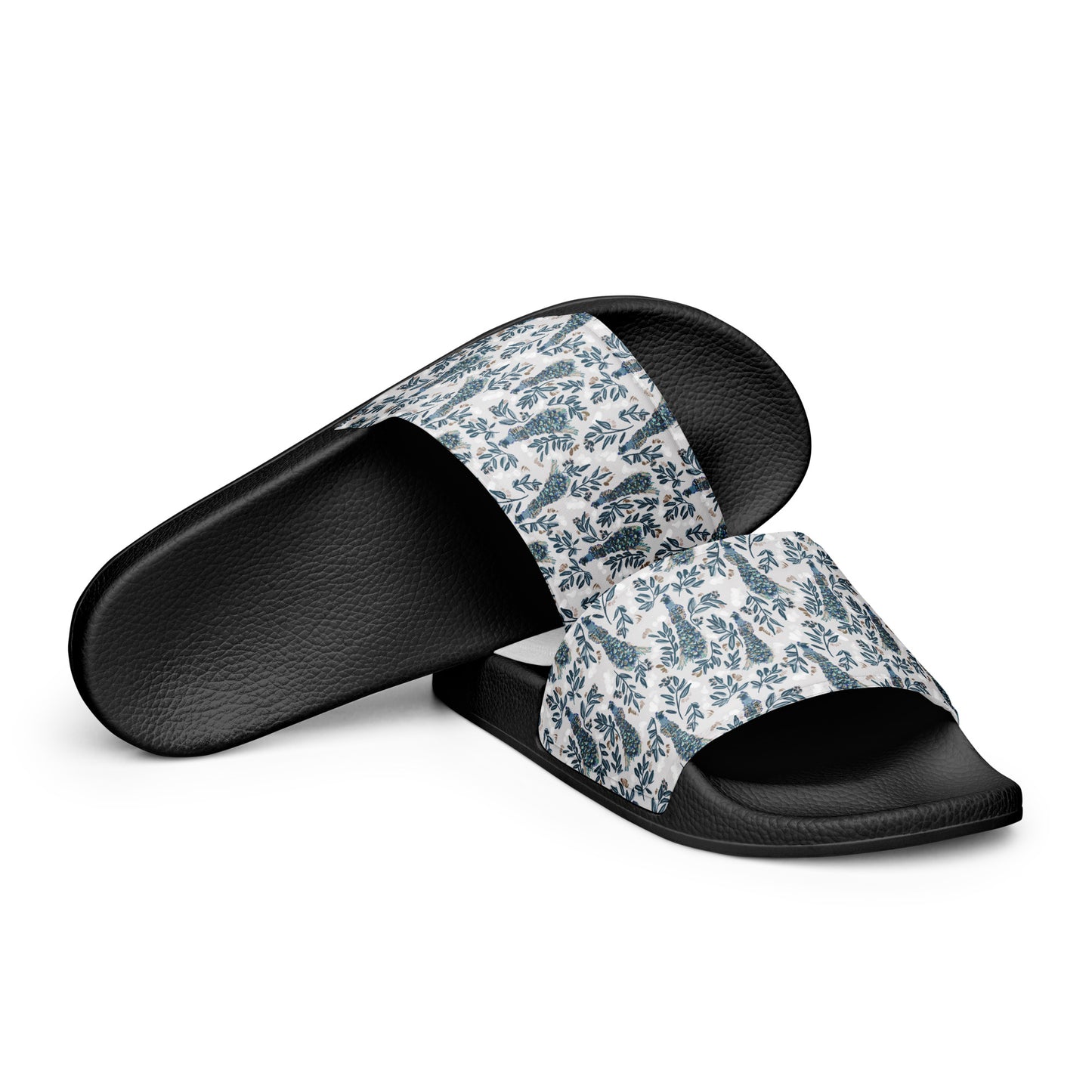 Women's Slides - Peacock & Floral